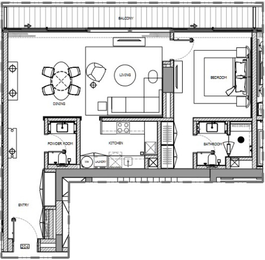 3 & 4 Bedroom Amir Apartments Floor Plan
