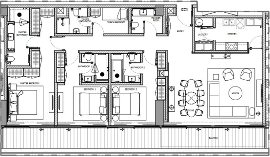 Terrace Level Amir Apartments Floor Plan