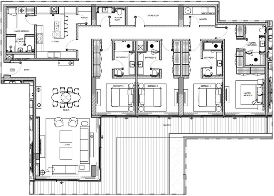 Penthouse Amir Apartments Floor Plan